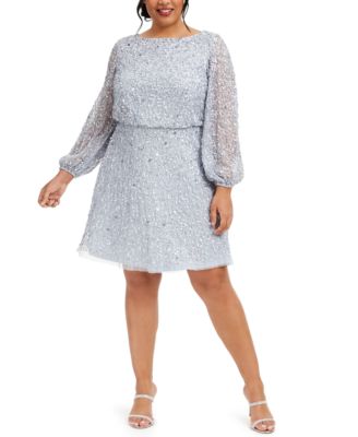Adrianna Papell Plus Size Sequin A-Line ...